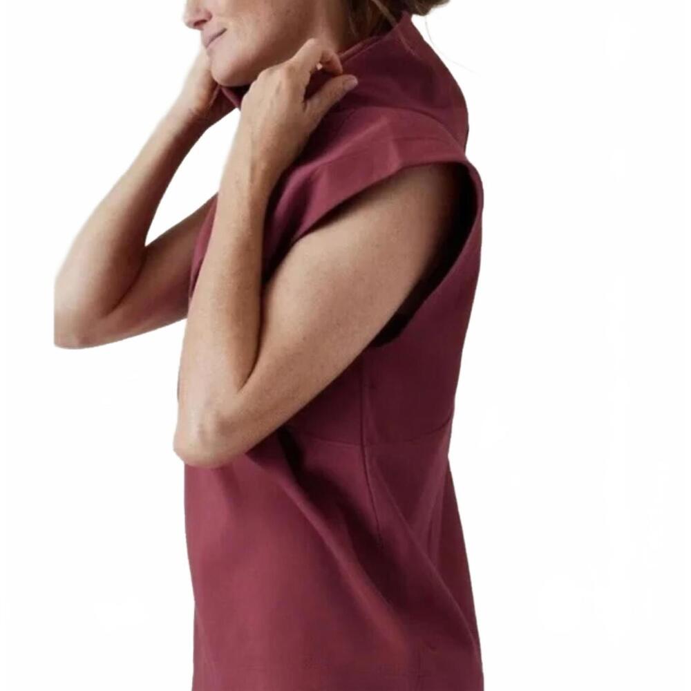 ATHLETA Oversized Sweatshirt Hoodie Tank Size XS Sundown Shirt Wine NEW $89 msrp - Picture 4 of 6